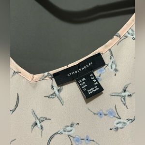 Pink Cami Shirt with Bird Print